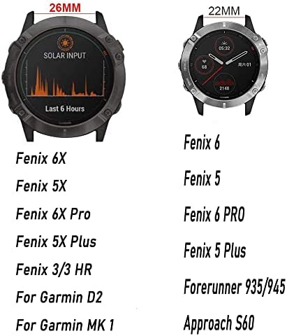 DJDLFA 26-22 мм Силикон быстросъемный каишка за часовник Garmin Fenix 7 7X6 6X Pro 5X5 Plus 3 HR MK2 Easyfit Смарт часовник