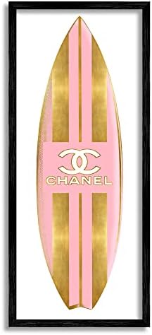 Емблема на модерен дъски за сърф в розова бляскава ивица от Stupell Industries, дизайн Мэдлин Блейк
