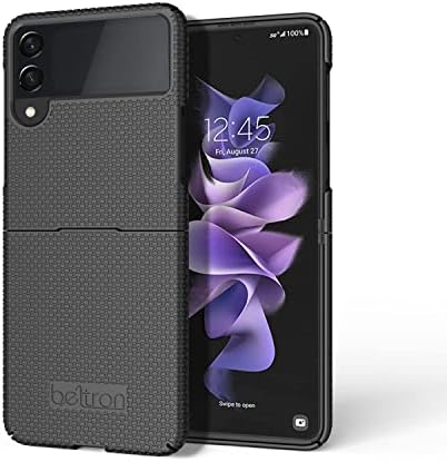 Калъф BELTRON за Galaxy Z Flip 3 5G, Монтиране Здрав Защитен калъф с твърд корпус, който е Предназначен за Samsung Galaxy Z Flip3 5G (SM-F711 2021) - черен