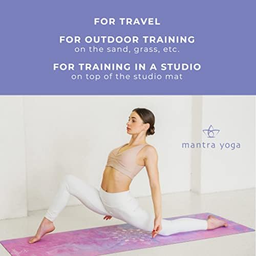 Mantra Йога Travel PRO 1.5 мм - Сгъваема подложка за фитнес и упражнения с чанта | Лек, компактен и устойчив | Нескользящий