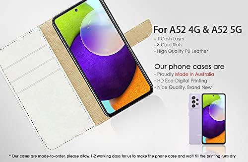 за Samsung A52, за Samsung Galaxy A52 4G и 5G, Дизайнерски Калъф-портфейл с панти капак за телефон, A24790 Dark Dragon