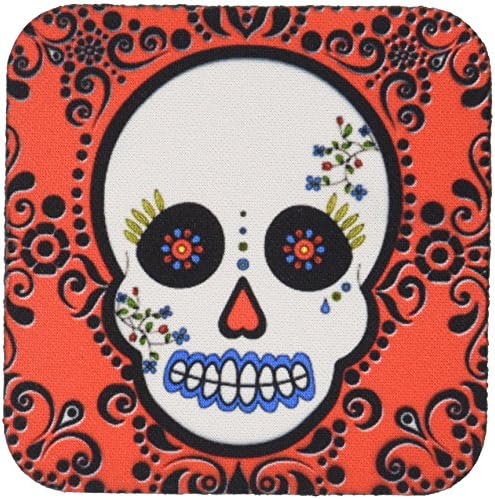 Жана Салак Проектира Поставка за керамични плочки Day of the Dead Skull Dia de Los Muertos Захарен Череп