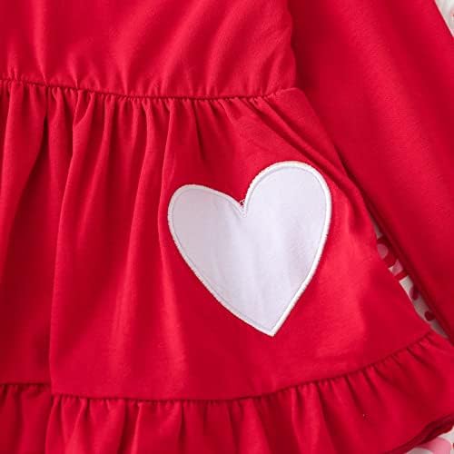 Ден на Свети Валентин, Детски Блузи в стил Мозайка с дълъг ръкав за малки момичета, Панталони с Анимационни Принтом,