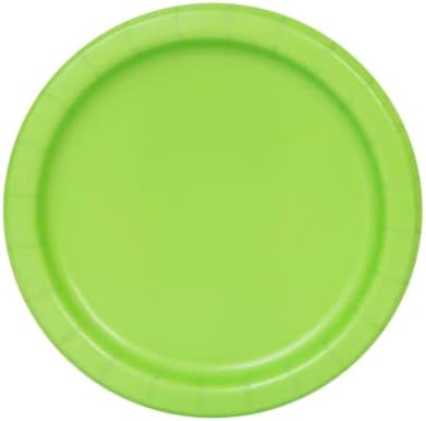 Уникални Твърди Кръгли Сладки Хартиени чинии, 7 инча, Лаймово-зелена