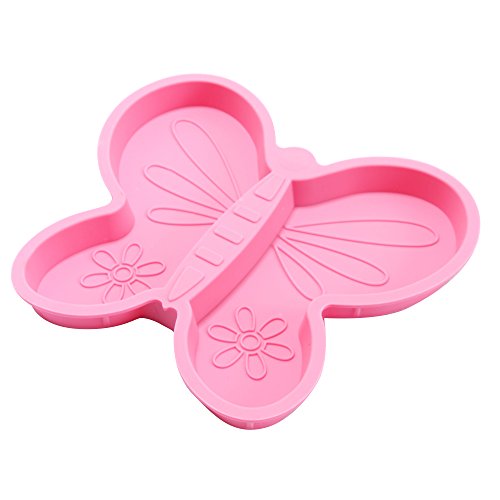Силиконовата Детска Чиния Brinware - Детски Чинии с Нескользящим Разделение за деца - Pink Butterfly