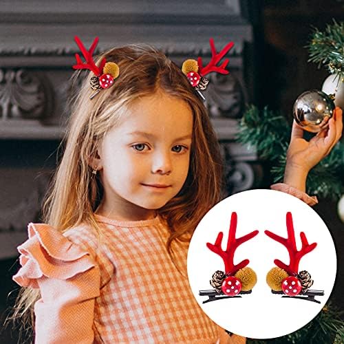 Коледна Мода Захар, Коледни Детски бижута, Чифт Златни Малки Заколок За Коса на Малко Момиче (D-B, Един размер)