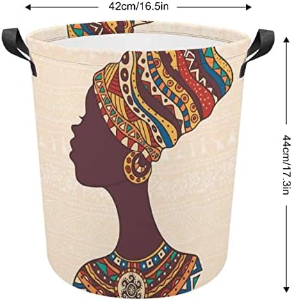 Кошница за дрехи Африканска Жена Кошница За Дрехи С Дръжки, Сгъваема Кошница За Съхранение на Мръсни Дрехи, Чанта За