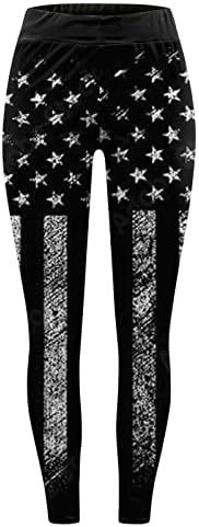 Дамски Гамаши с висока талия, Непрозрачни Панталони за Йога с Флага на сащ, Чорапогащи, САЩ, 4 юли, Гамаши в цял ръст