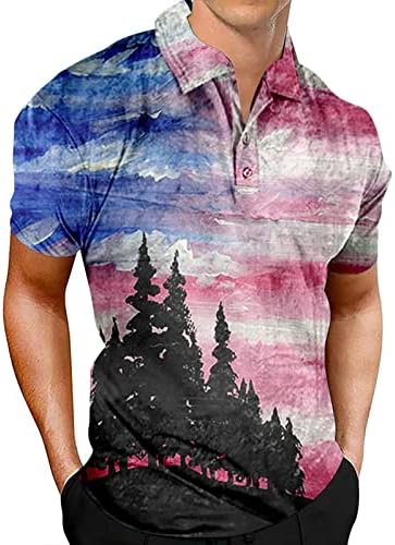 Летни ризи за мъже, Мъжки Патриотична идея, Ден на Независимостта, Американският Флаг, Класически Приятелка, Мъжки Новост Тениска