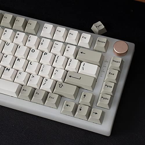 Блестящ Сиво-бели Капачки за клавиши Cherry Profile Doubleshot Keycap Подходящ за механична клавиатура 61/64/84/87 Cherry