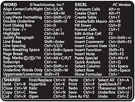 Стикер с комбинации на клавиши TEACHUCOMP за Windows 11 и 10 Плюс Microsoft Word и Excel 2021- и 365 (за PC / Windows)
