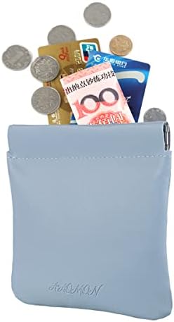 Женски мини портфейл за монети, Фантастични Калъфи за съхранение с цип, Държач за карти, Кожени чанти 4,7x4,5 инча (опаковка от 2 броя) (жълто, 4,7x4,5 инча)