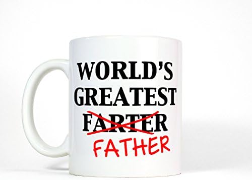 Най-Поджаристая В света на Забавната Керамични Кафеена Чаша за баща си-Пердуна, 11 грама, Бяла