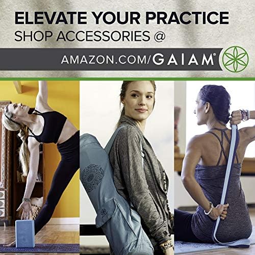 Gaiam Yoga Mat - Нескользящий подложка за упражнения и фитнес премиум-клас с дебелина 5 мм с принтом за всички видове йога, пилатес и упражнения върху пода (68 x 24x 5 mm)