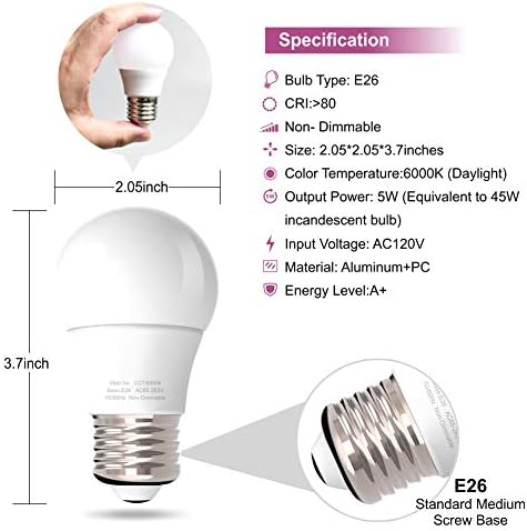 Led лампи за хладилник Lifeholder, флуоресцентни Лампи A15 с мощност 5 W 6000 До, led лампи E26 капацитет 120 В, което