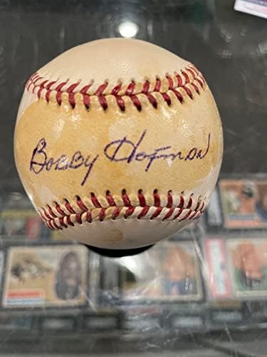 1954 Боби Хофман Ню Йорк Джайентс Сингъл С Автограф от JSA по бейзбол Уорън Джайлса - Бейзболни топки С автографи