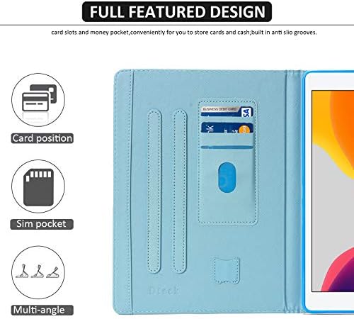 Калъф за iPad 9th / 8th /7th Поколение, Dteck Slim Folio Stand, калъф от веганской кожата Премиум-клас с автоматична функция за събуждане / сън и притежател на Молив, Защитен Калъф за iP