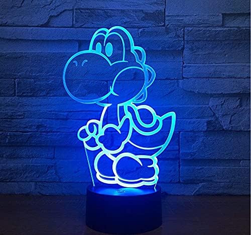Lifme Yoshi 3D Led, USB Лампа Мультяшная Детска Фигурка Супер Марио Акрилна Новост Коледно Осветление Подарък RGB Сензорен