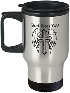 Бог Да ви Благослови, Пътна Чаша С Двойни Стени от Неръждаема Стомана с Вакуумна Изолация, най-Добрата Идея за подарък, Чашата за Кафе 14 грама