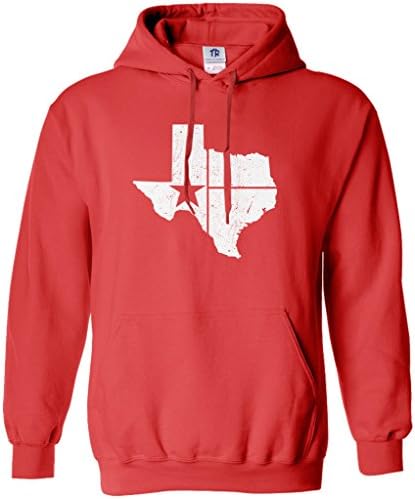 Дамски hoody с качулка Threadrock Износени Бял цвят с флага на щата Тексас