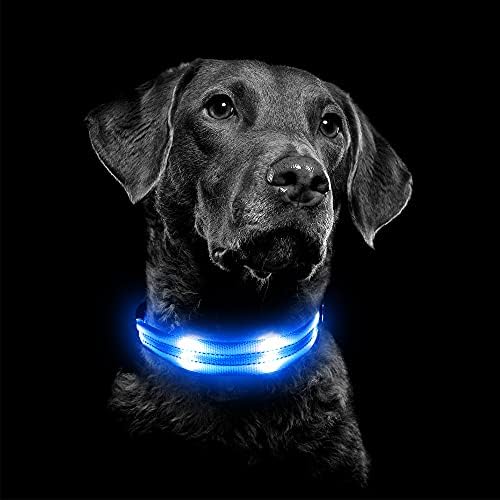 Led нашийник за кучета Vizpet, Акумулаторна батерия Светлинен Яка, Водоустойчив Основни Нашийници за кучета с мигаща