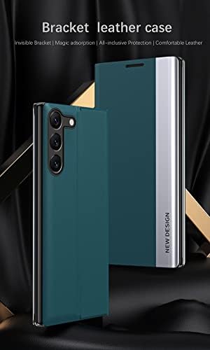 Ysnzaq Ултратънък флип калъф за телефон Samsung Galaxy S23 + Plus 6,6 , от TPU кожа с функция за безжично зареждане,