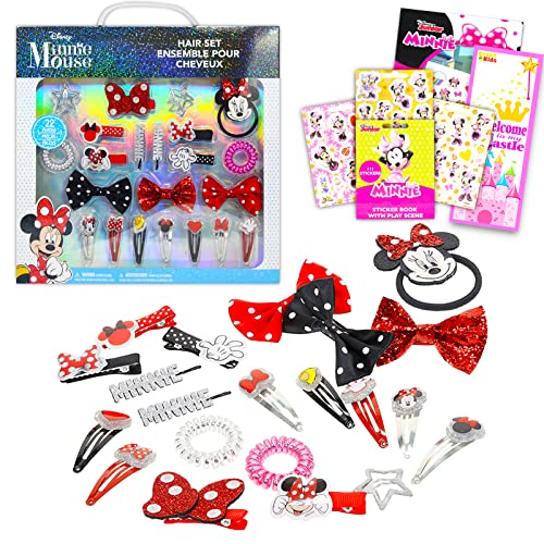 Комплект аксесоари за заколок за коса Disney Minnie Mouse за момичета ~ 4 бр. в комплект за Мини рокля с декорации и