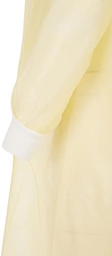 Жълти еднократна изолирующие халати универсален размер Nobles - Не съдържат латекс, баня с вязаными белезници, устойчиви