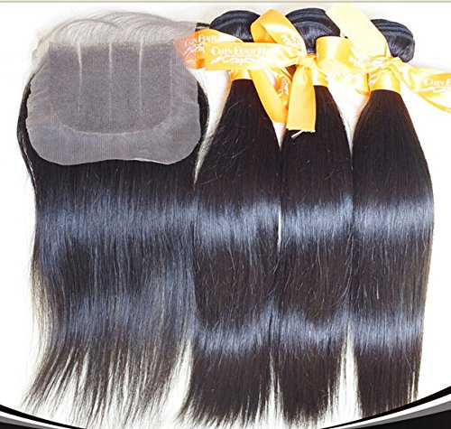DaJun Hair 8A Закопчалката от 3 части с лъчите права коса филипинските виргинского плетене Комплект се състои от 3 греди