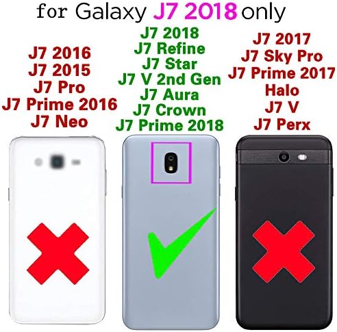 Съвместим с Samsung Galaxy J7 Star J 7 Crown 7J Refine 2018 J7V V Чанта-портфейл с 2-ро поколение, изработени от Закалено