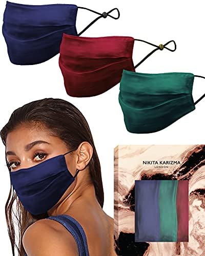Комплект от копринени маски за лице KARIZMA Beverly Hills Collection. Модерен Дизайн маска за лице за жени. Истински