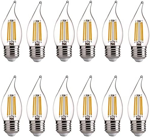 Лампа-канделябр Mvleriud CA11 с регулируема яркост, Еквивалентна led крушка с мощност 60 W, с Цокъл E26, 450 Lm, CRI80,