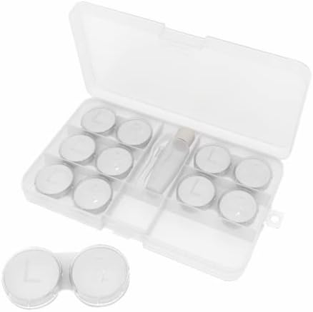 LCFALO 6 опаковки калъф за контактни лещи, прозрачни обемни седалките-организаторите за поставяне на контактни лещи за
