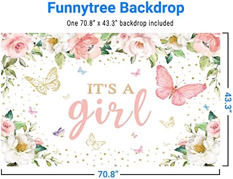 Funnytree Това е фон за душата на детето за момичета за партита на Розов Фон за Снимки с Цветна Пеперуда за Декорация