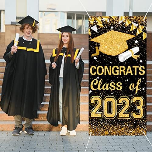 73x36 Инча Поздравления за Бала клас 2023 година, на Фона на Знаци, Корици за вратата, Украса за Абитуриентски партита