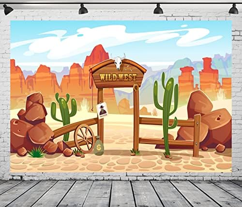 BELECO 12x10ft Плат Карикатура на Дивия Запад Пустинен Фон Западните Каубои Фон сте искали Знак Плакат на Гранд Каньон