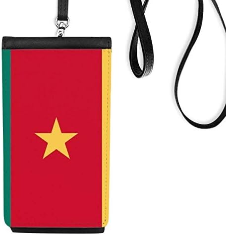 Камерунский Национален Флаг Африканска Държава Телефона В Чантата Си Портфейл Окачен Мобилен Калъф Черен Джоба