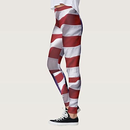 Плюс Размер, Ежедневни Панталони за Йога за Жени, Американският Флаг, Еластични Спортни Панталони С Висока Засаждане,