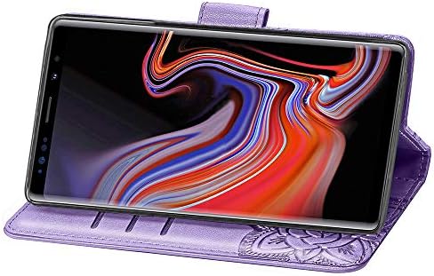 LEMAXELERS Samsung Galaxy Note 9 Калъф Diamond Bling Butterfly С Релефни Портфейла Флип От Изкуствена Кожа с Отделения