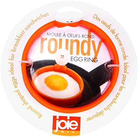 MSC International Joie Eggy 3,5 Силикон Компактно Пръстен за яйца с Незалепващо покритие със Сгъваема дръжка, Оранжево