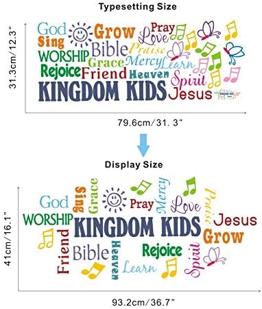 TOARTi Цветна Вдъхновяваща Надпис Цитат на Стикер на Стената-Kingdom Kids Положителна Цитат Молитва Стикер за Украса на Класната стая Деца