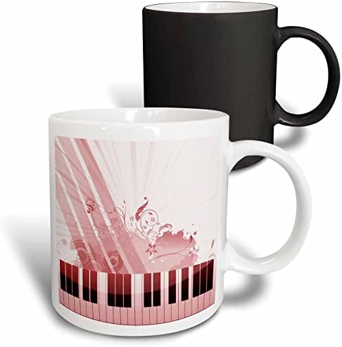 3d Музика състав Ан Мари Baugh - Клавишите на пианото С Червени гранжевыми включвания Чаши (mug_101530_1)