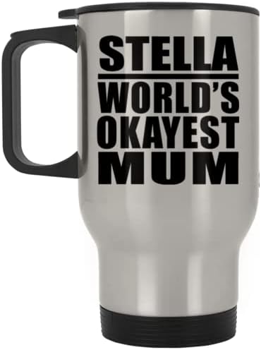 Designsify Стела Най-Добрата Майка в света, Сребърен Пътна Чаша 14 грама, на Изолиран Чаша от Неръждаема Стомана, Подаръци