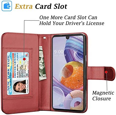 Калъф за LG Stylo 6, Чанта-портфейл за LG Stylo 6, Takfox от изкуствена кожа с няколко отделения за кредитни карти, Титуляр,