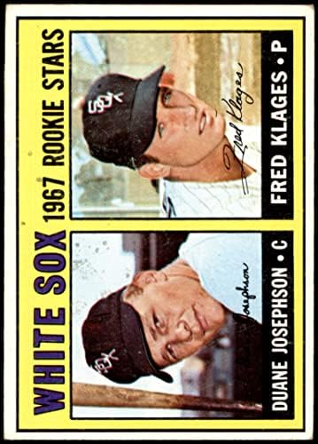 1967 Topps 373 Начинаещи Уайт Сокс Дуейн Джозефсон/Фред Клагес Чикаго Уайт Сокс (бейзболна картичка) срещу Уайт Сокс