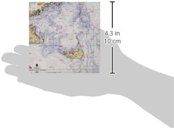 3dRose CST_204887_1 Разпечатка на Морската карта на острова Nantucket Меки подложки (комплект от 4 броя)