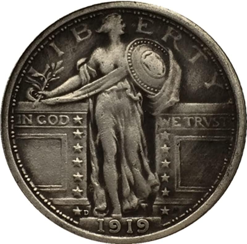 7 Различни Дати D Версия на Американската Вертикална Монета От 25 Цента, Месинг със сребърно покритие Старинни Занаяти