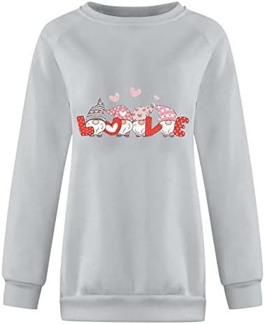 Сладък Четири Елф, Графични Плочи с изображение на Сърце Любов, Дамски Пуловери В Свети Валентин, Ризи с Кръгло деколте,