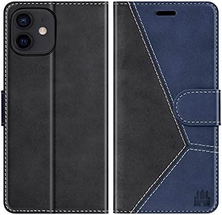 Caislean е Съвместим с калъф-чанта iPhone 12 Mini (5,4 2020) от изкуствена кожа с панти капак [заключване на RFID], притежатели на карти [Мека обвивка от TPU] [Функция на каботажните], Ма