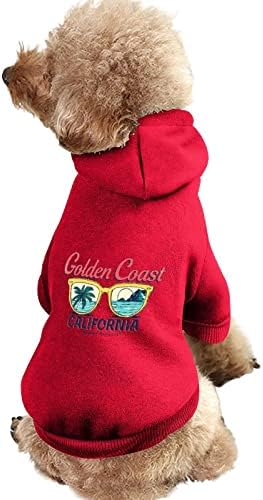 Ретро Златния Бряг на Калифорния Модни Блузи за Домашни Любимци Меки Топли Дрехи За Кучета от Траен Пуловер за Домашни